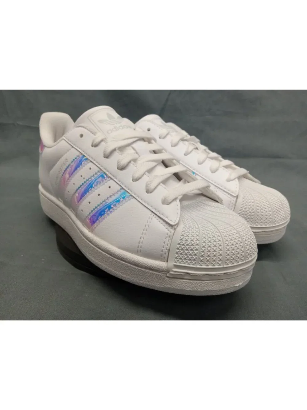 Adidas Superstar II J Sneakers JQ2803 White Halo Blue Girls Size 7 NEW NO BOX!